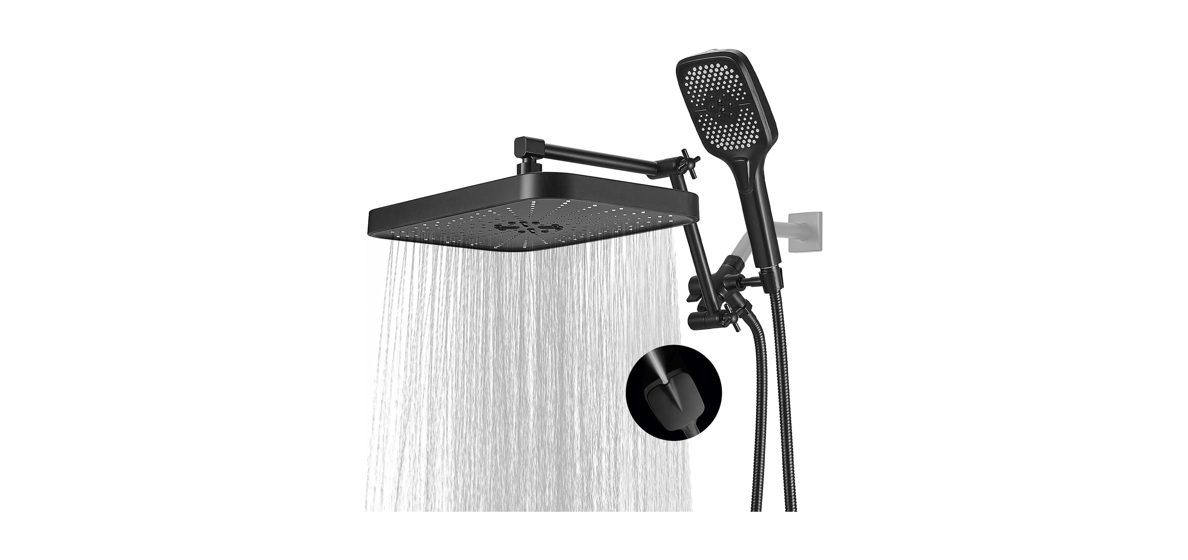 Cyqbd 14" Rain Shower Head With Handheld Spray Adjustable Arm 3-Way Diverter