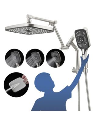 12" Rain Shower Head with Handheld Spray Dual Head Adjustable