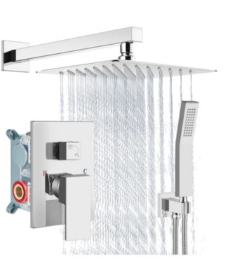 10" Shower Faucet Rain System Handheld Spray it Wall Mount