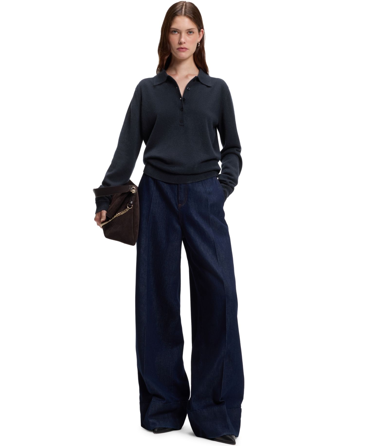 BOSS by Women's Cashmere Polo Sweater