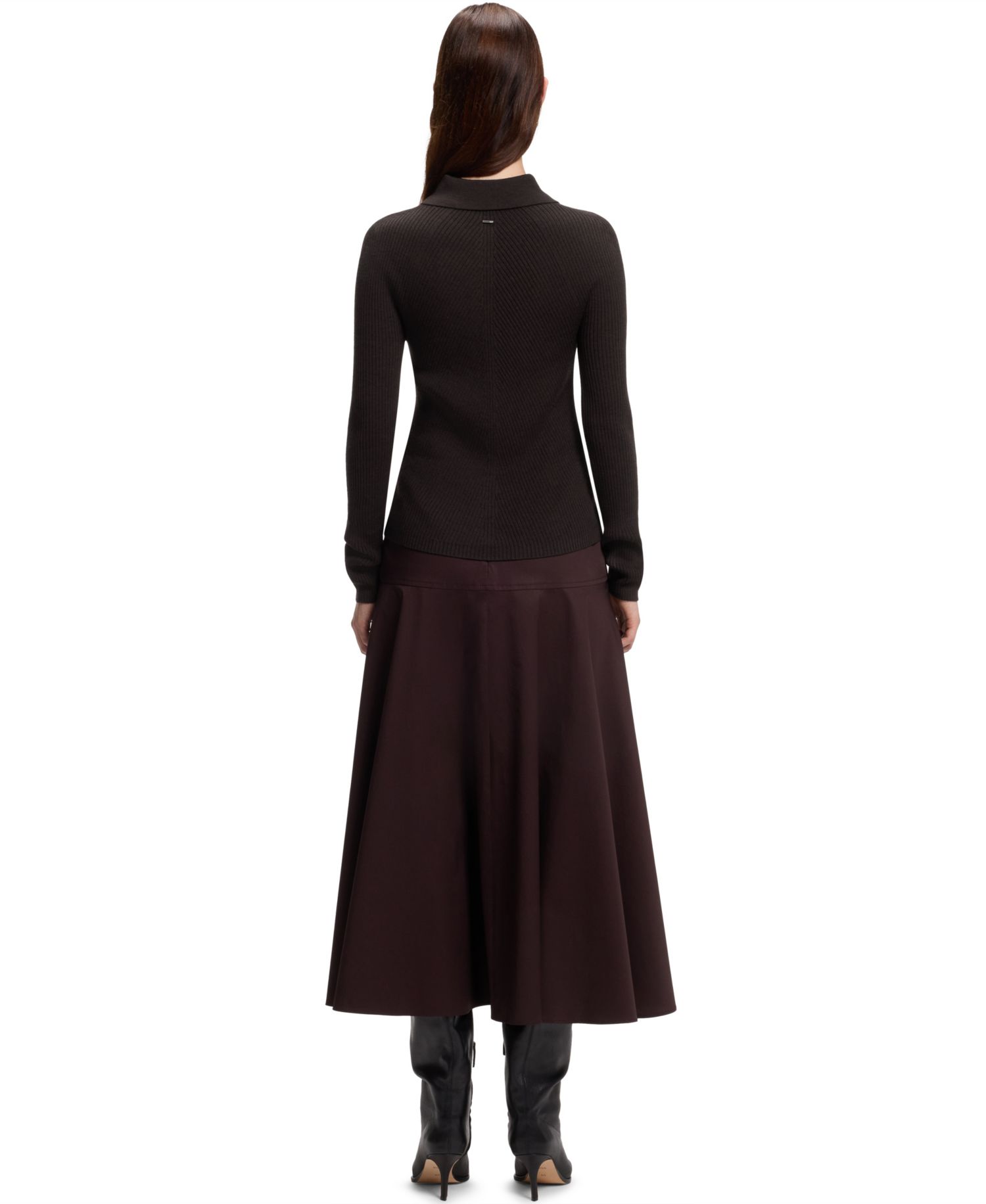 BOSS by Women's Wool Fitted Polo Sweater