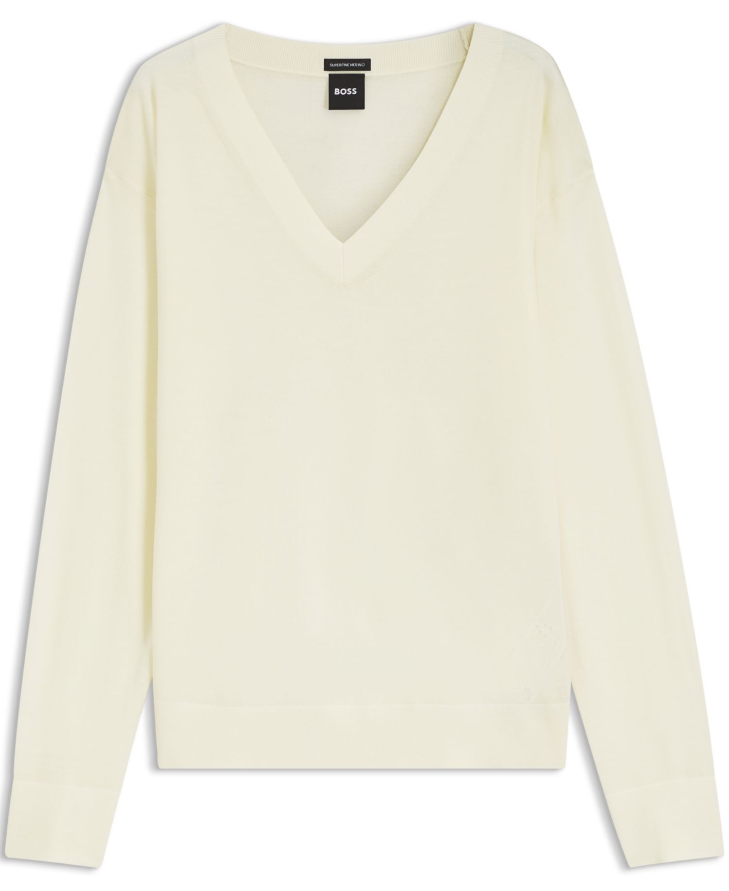 BOSS by Women's Merino Wool Relaxed-Fit V-Neck Sweater