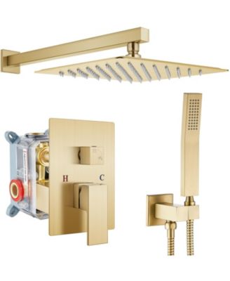 12" Rainfall Shower System Wall Mounted Mixer Set