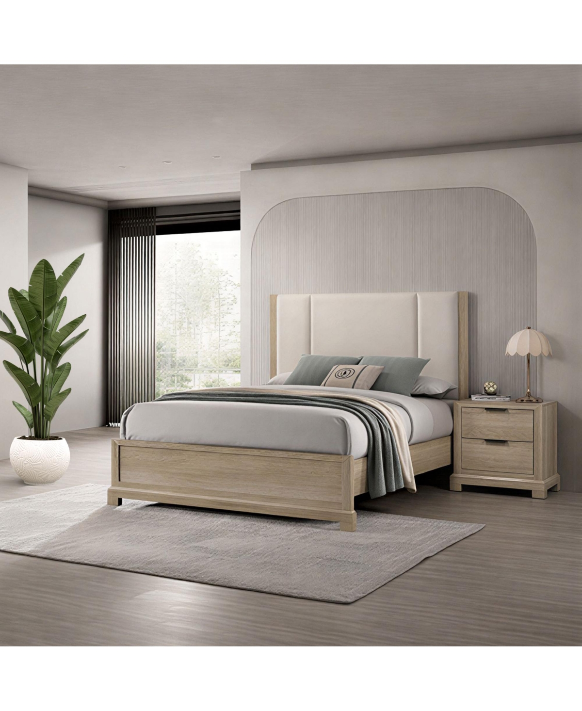 Kings Brand Furniture Bedroom Set - King Size Bed with Nightstand