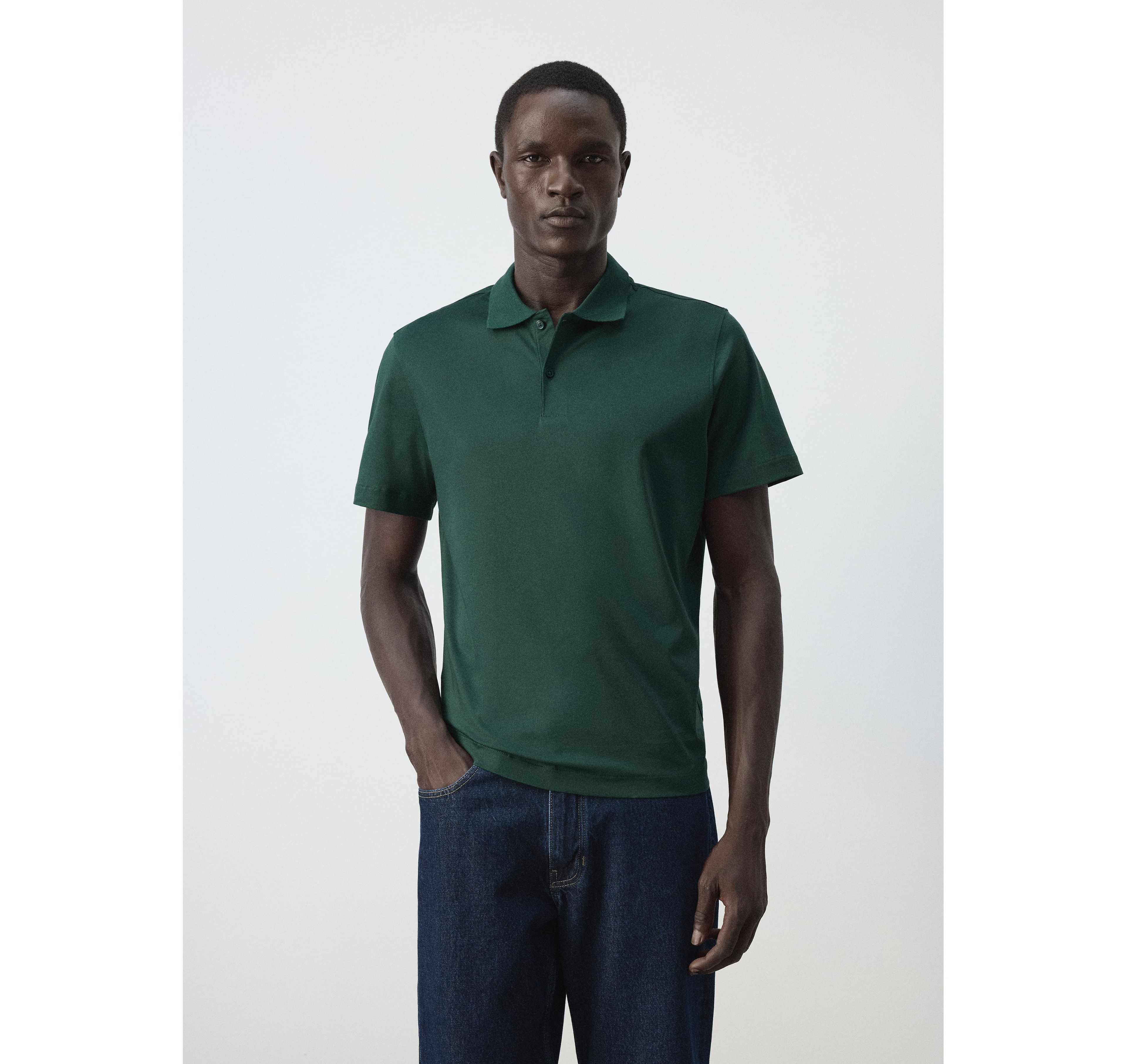 Mango Men's Regular-Fit Cotton Polo Shirt