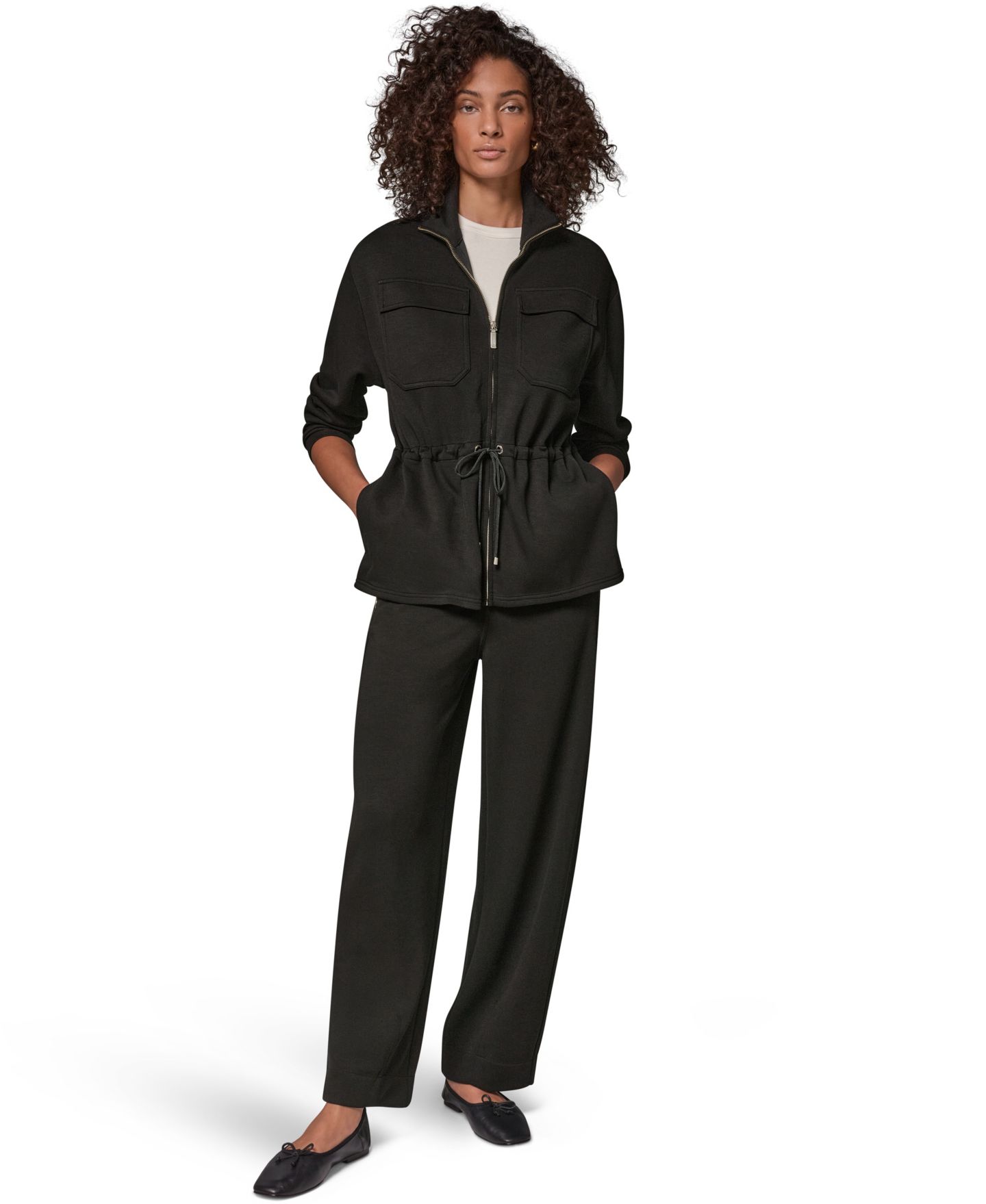 Женская куртка Donna Karan Weekend Jet Setter Utility Lightweight Mock Neck, цвет: Чёрный — фото 4