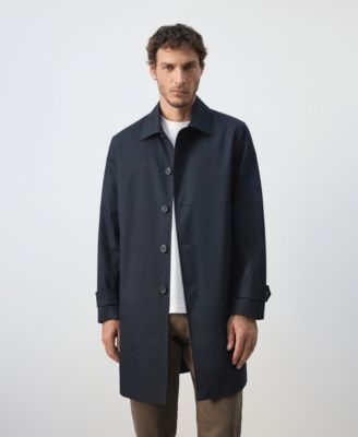Men's Water-Repellent Straight-Fit Mid-Length Trench Coat