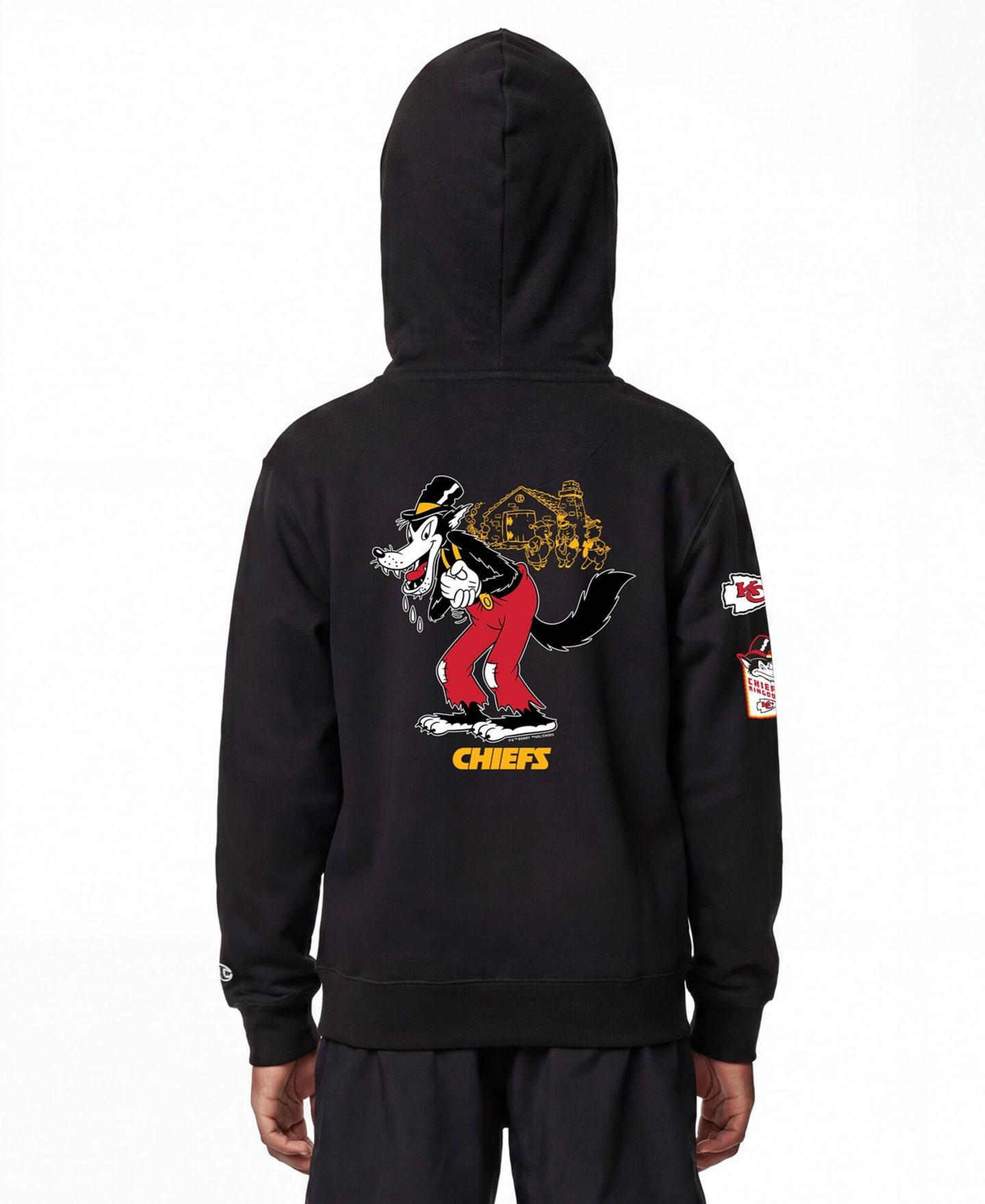 Детское худи Champion Kansas City Chiefs Disney X Champion на молнии, чёрное — фото 5