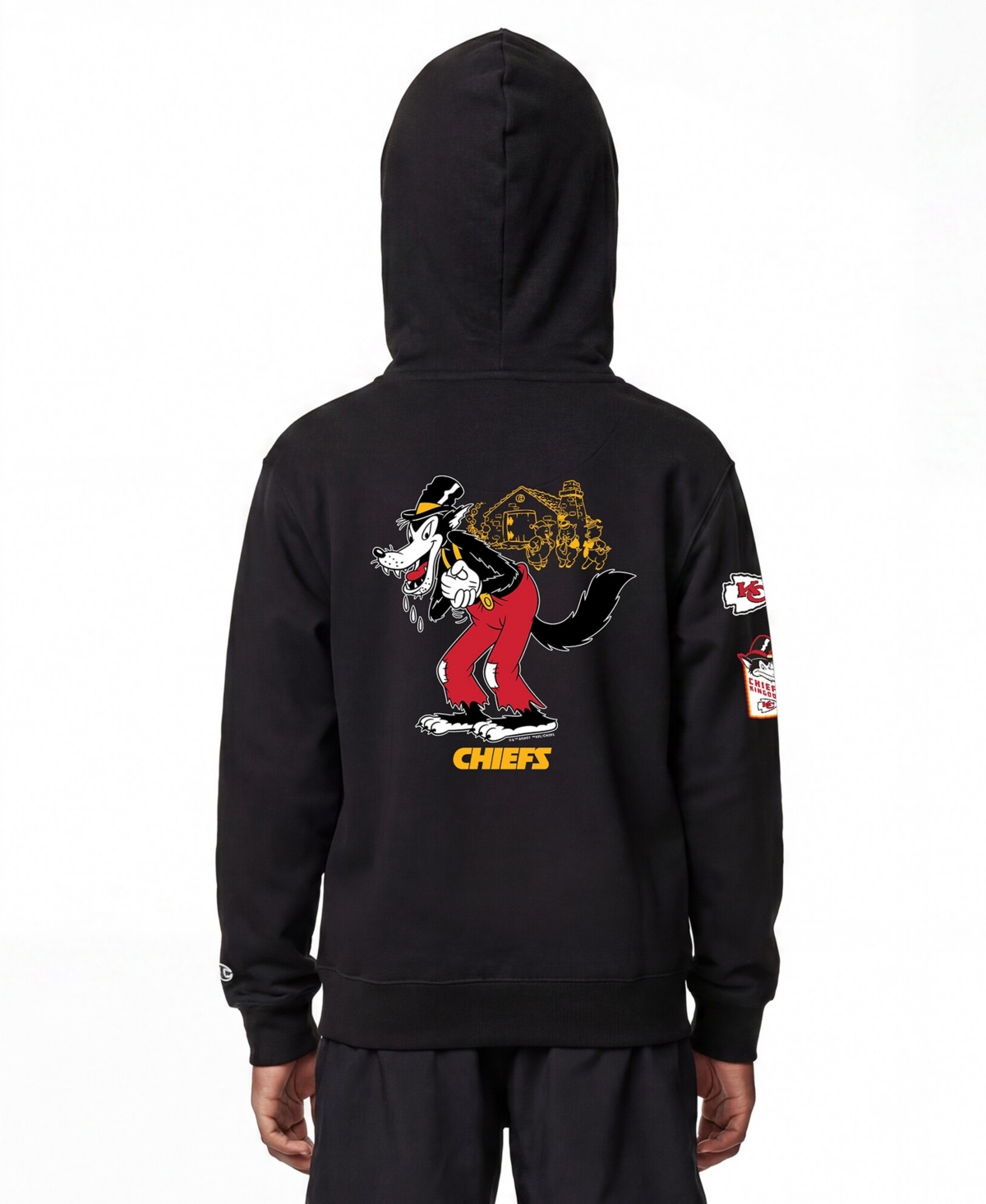 Champion Big Boys and Girls Black Kansas City Chiefs Disney X Full-Zip Hoodie