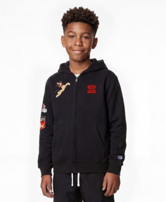 Big Boys and Girls Black Cleveland Browns Disney X Champion Full-Zip Hoodie