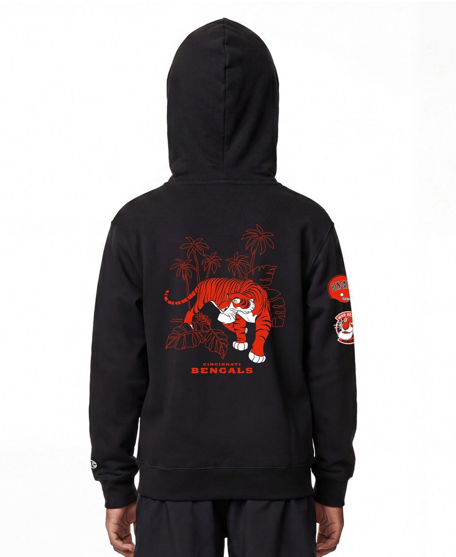 Big Boys and Girls Black Cincinnati Bengals Disney X Champion Full-Zip Hoodie