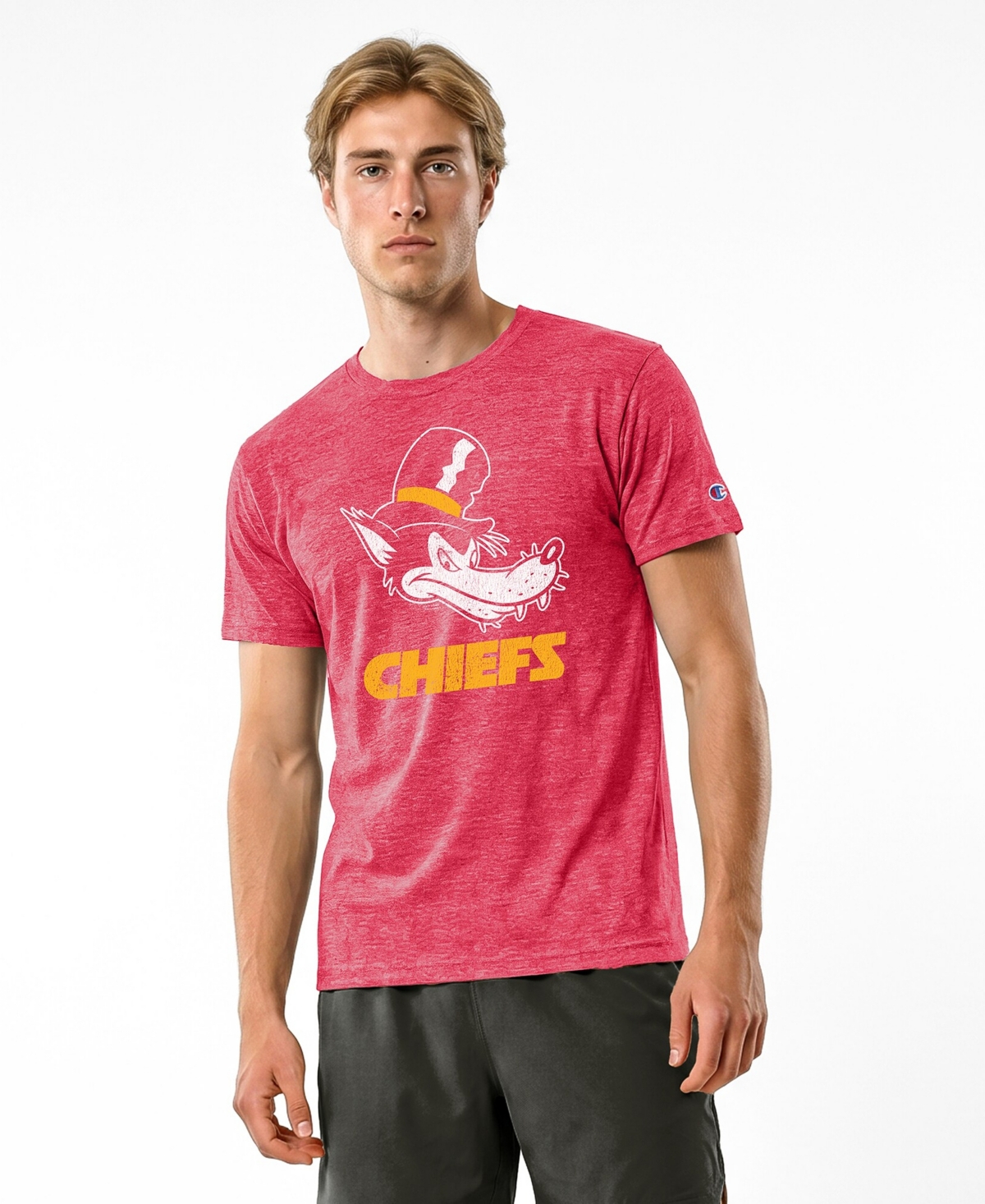 Champion Men's Red Kansas City Chiefs Disney X Champion Tri-Blend T-Shirt - Red