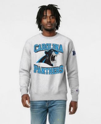 Men's Silver Carolina Panthers Disney X Champion Reverse Weave Fleece Crewneck Sweatshirt