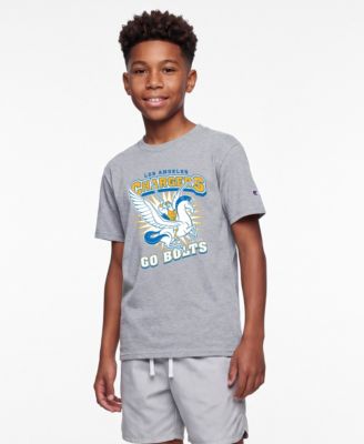 Big Boys and Girls Heather Gray Los Angeles Chargers Disney X Champion T-Shirt