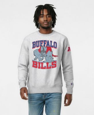Men's Silver Buffalo Bills Disney X Champion Reverse Weave Fleece Crewneck Sweatshirt