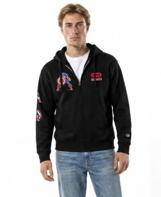 Men's Black New England Patriots Disney X Champion All Star Full-Zip Hoodie