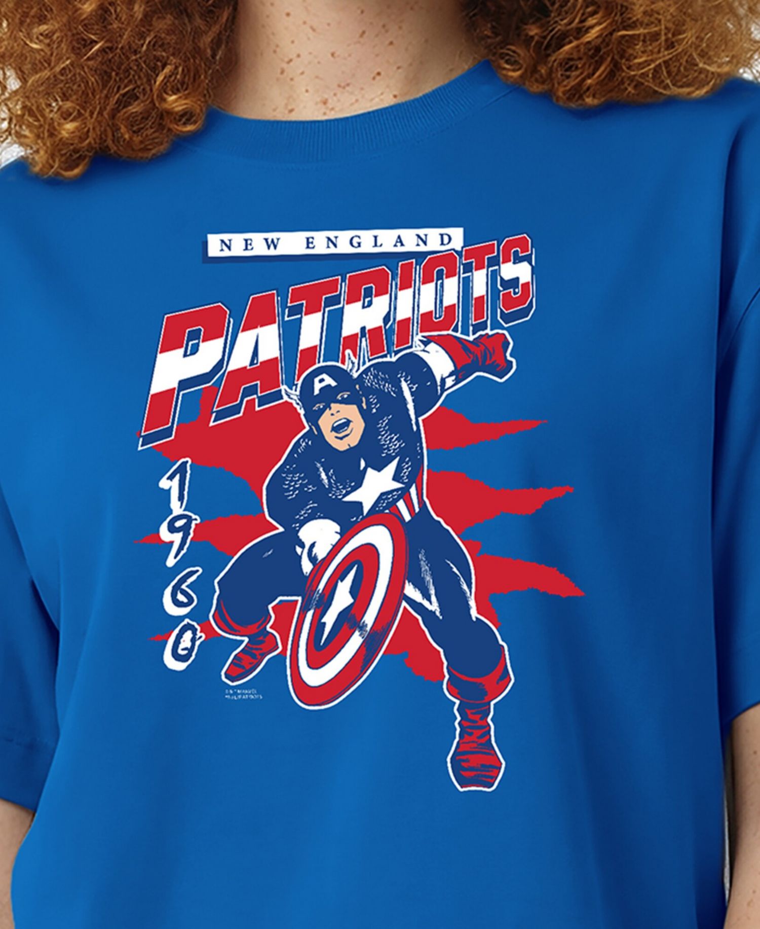Women's Royal New England Patriots Disney X Champion All Star T-Shirt