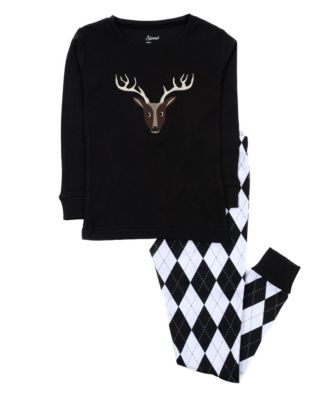 Boys' and Girls' Argyle Long-Sleeve Cotton Crewneck Top and Pajama Pants, 2-Piece Set