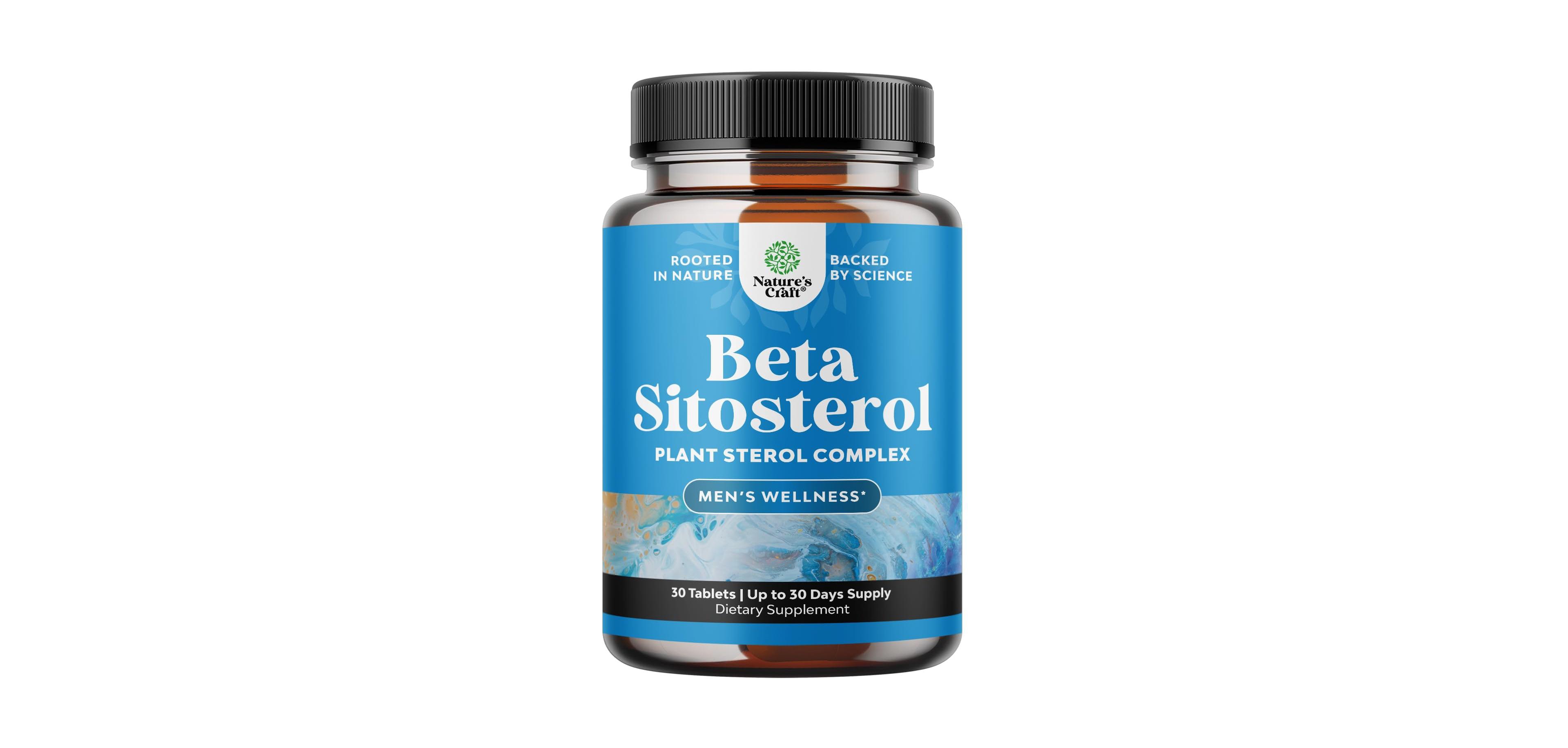 Nature's Craft Plant Sterols and Stanols Beta Sitosterol Supplement for Men, 500 Milligram, 30 Capsules