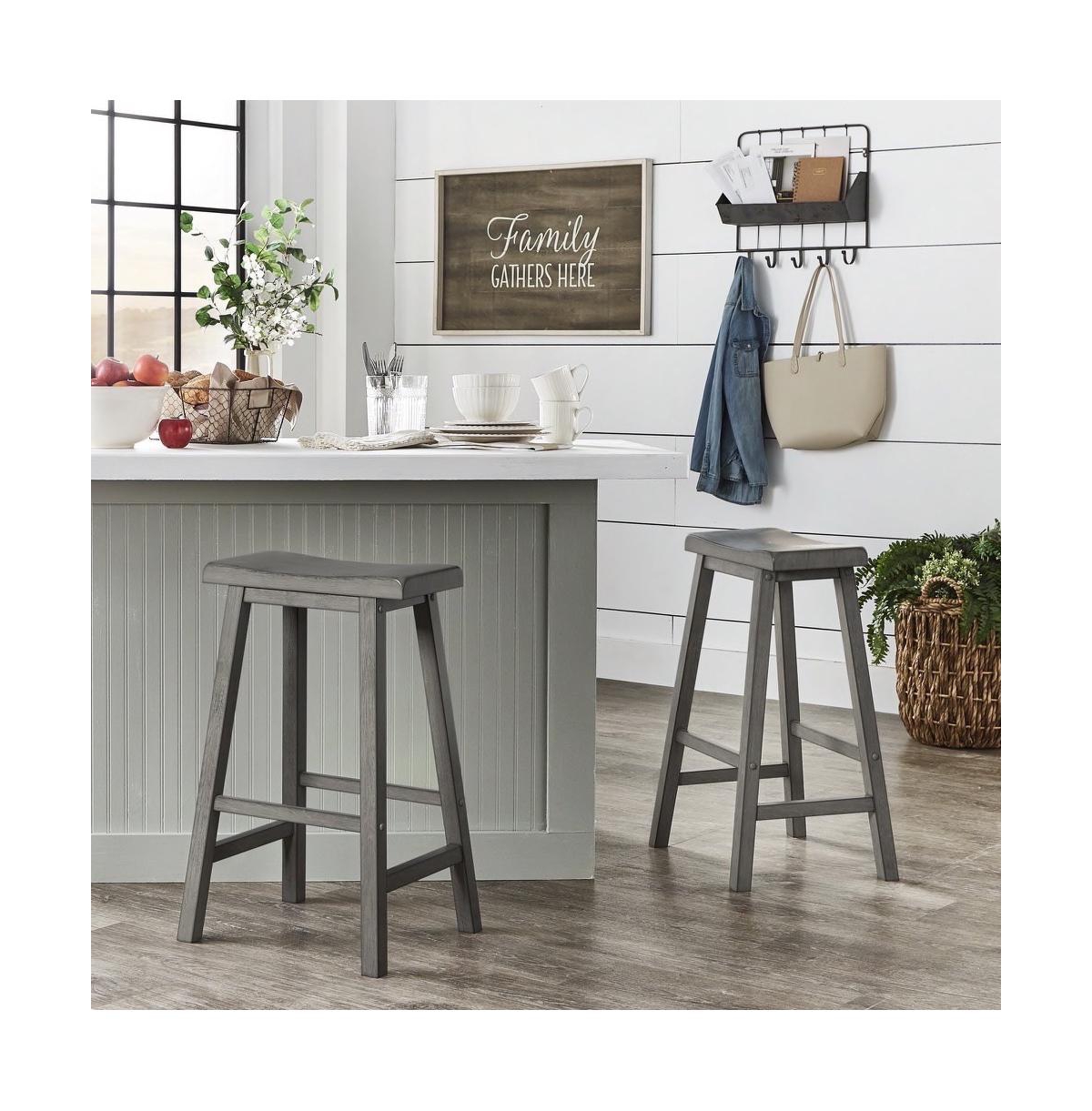 iNSPIRE Q Antique Finish Saddleback Stool