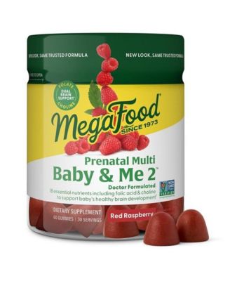 Baby and Me 2 Prenatal Gummies Folic Acid and Choline 60 Raspberry Gummies