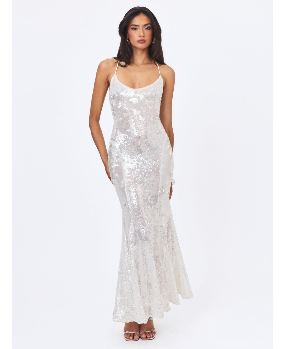 Miss Circle Women's Cameron Sequin Scoop-Neck Mermaid Maxi Dress