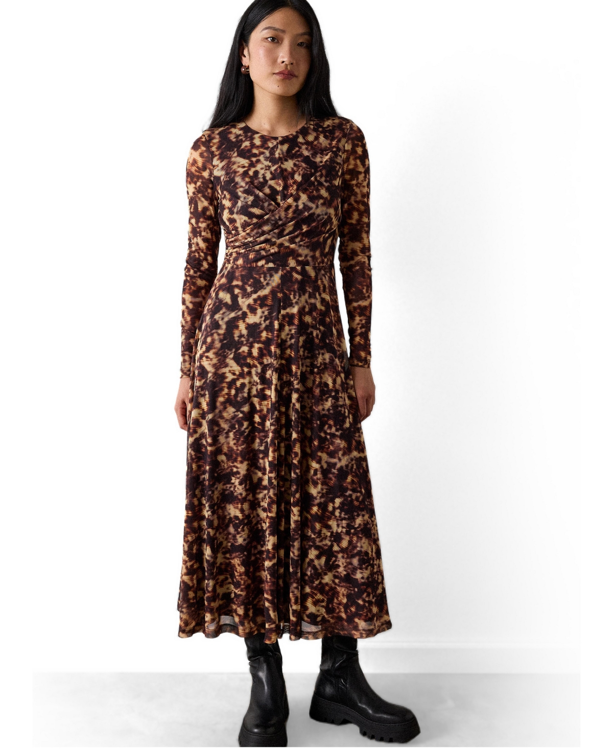 Whistles Women's Abstract Mesh A-Line Midi Dress