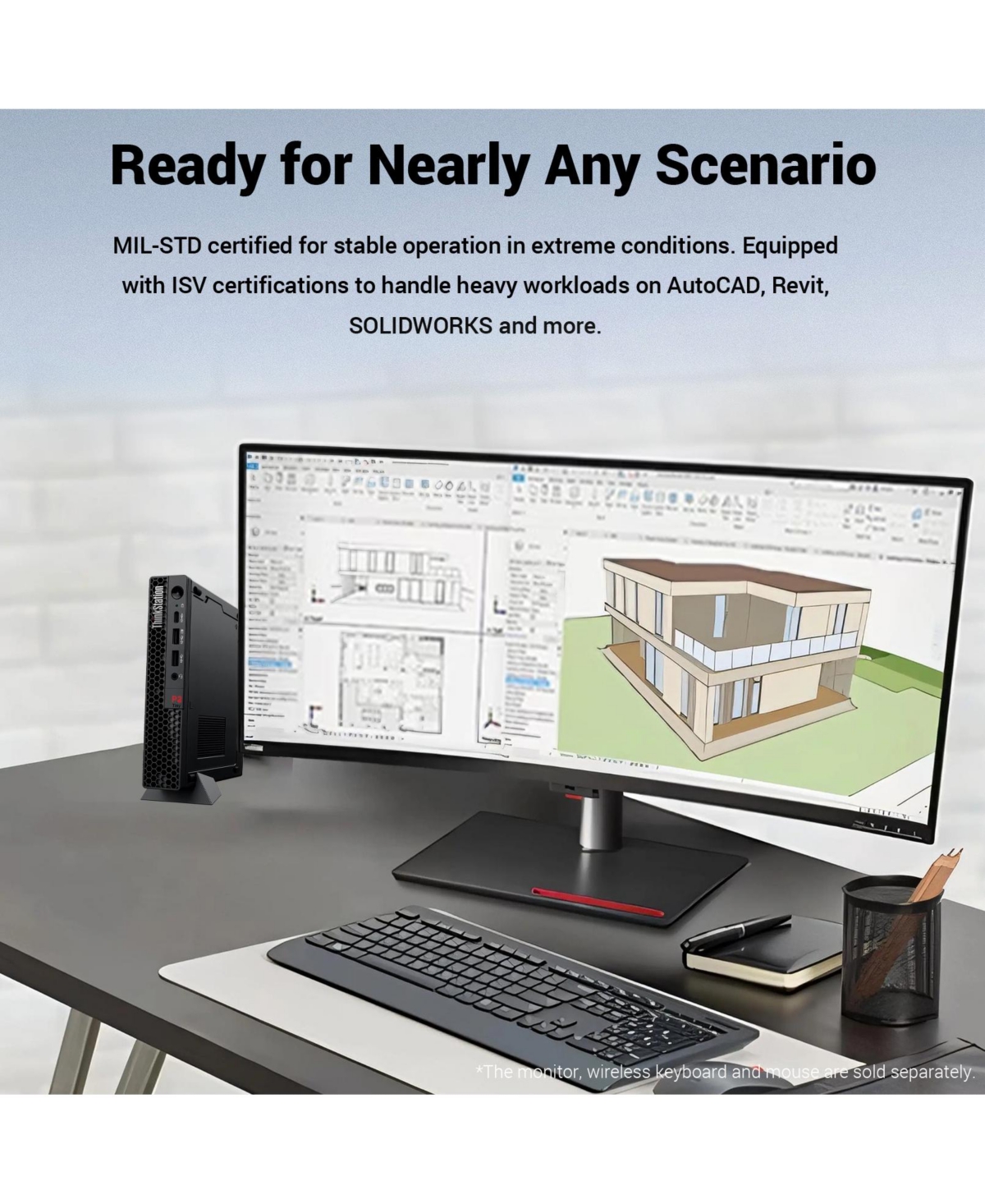 Lenovo ThinkStation Business Mini Desktop, Intel Core i5-14500, Intel Uhd Graphics, 16GB DDR5, 512GB Ssd, Wired Keyboard and Mouse, Win11 Pro, Black