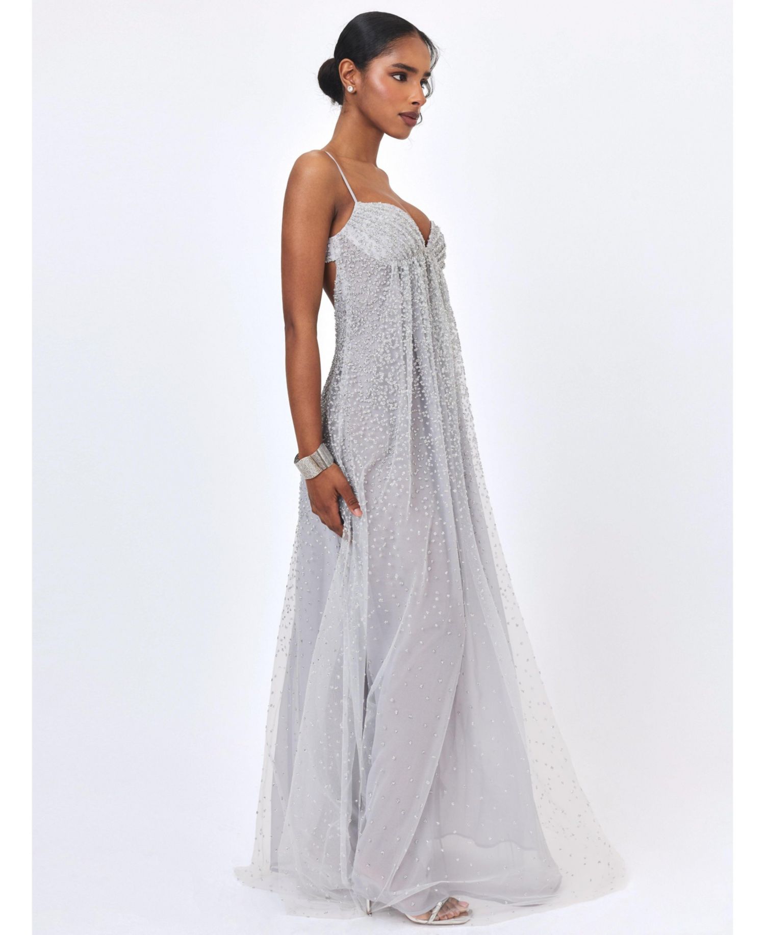 Women's Wallie Backless Rhinestone-Embellished Sweetheart Gown