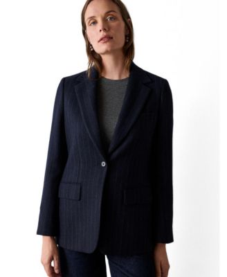 Women's Pinstripe Wool-Blend Blazer