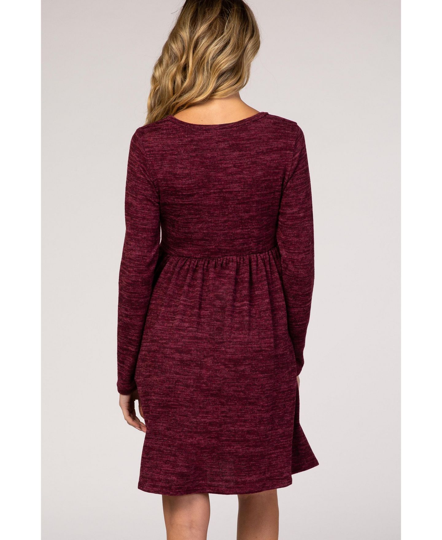 Женское платье Pinkblush Maternity Long-Sleeve Heathered Knit, цвет: Бордовый — фото 3