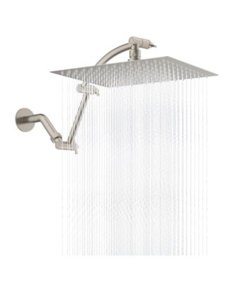 12'' Metal Rain Shower Head Extension Arm Adjustable Square