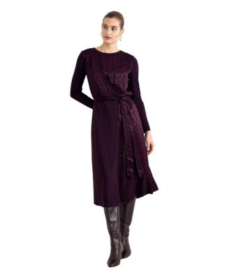 Women's Lorelei Long-Sleeve A-Line Midi Dress