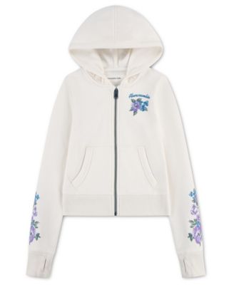 Girls' 5-16 Floral Full-Zip Hoodie