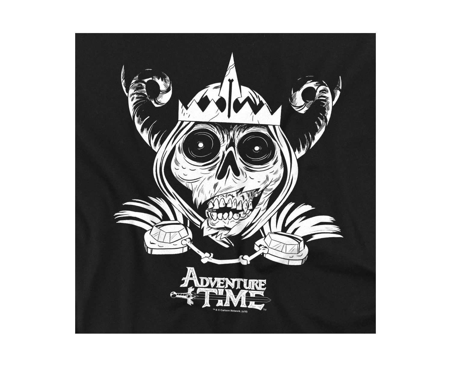 Men's Skull Face Graphic Long-Sleeve Crewneck Sweatshirt