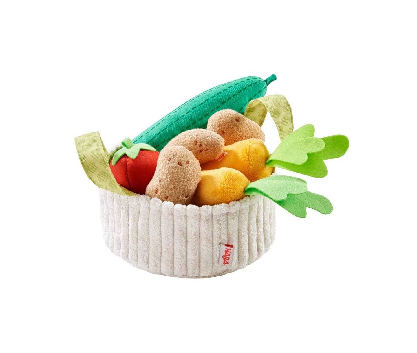 Детские игрушки Haba Biofino Vegetable Basket Soft Play Food 8-Piece Set, Ages 3+, цвет: Open Miscellaneous — фото 1