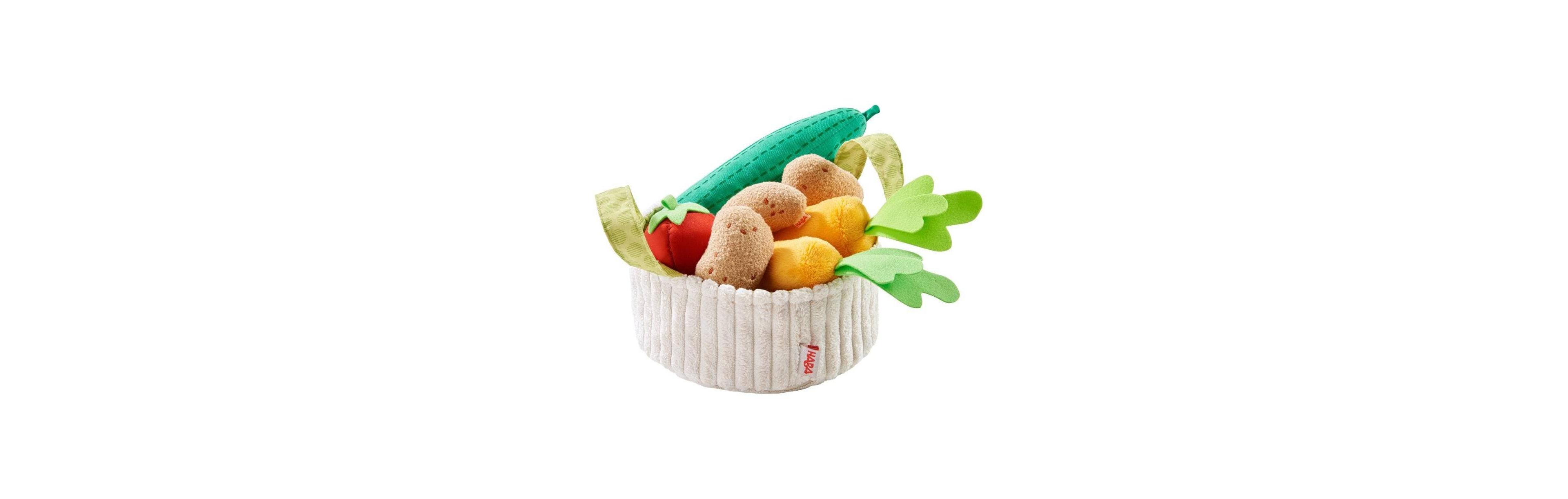 Haba Biofino Vegetable Basket Soft Play Food 8-Piece Set, Ages 3+