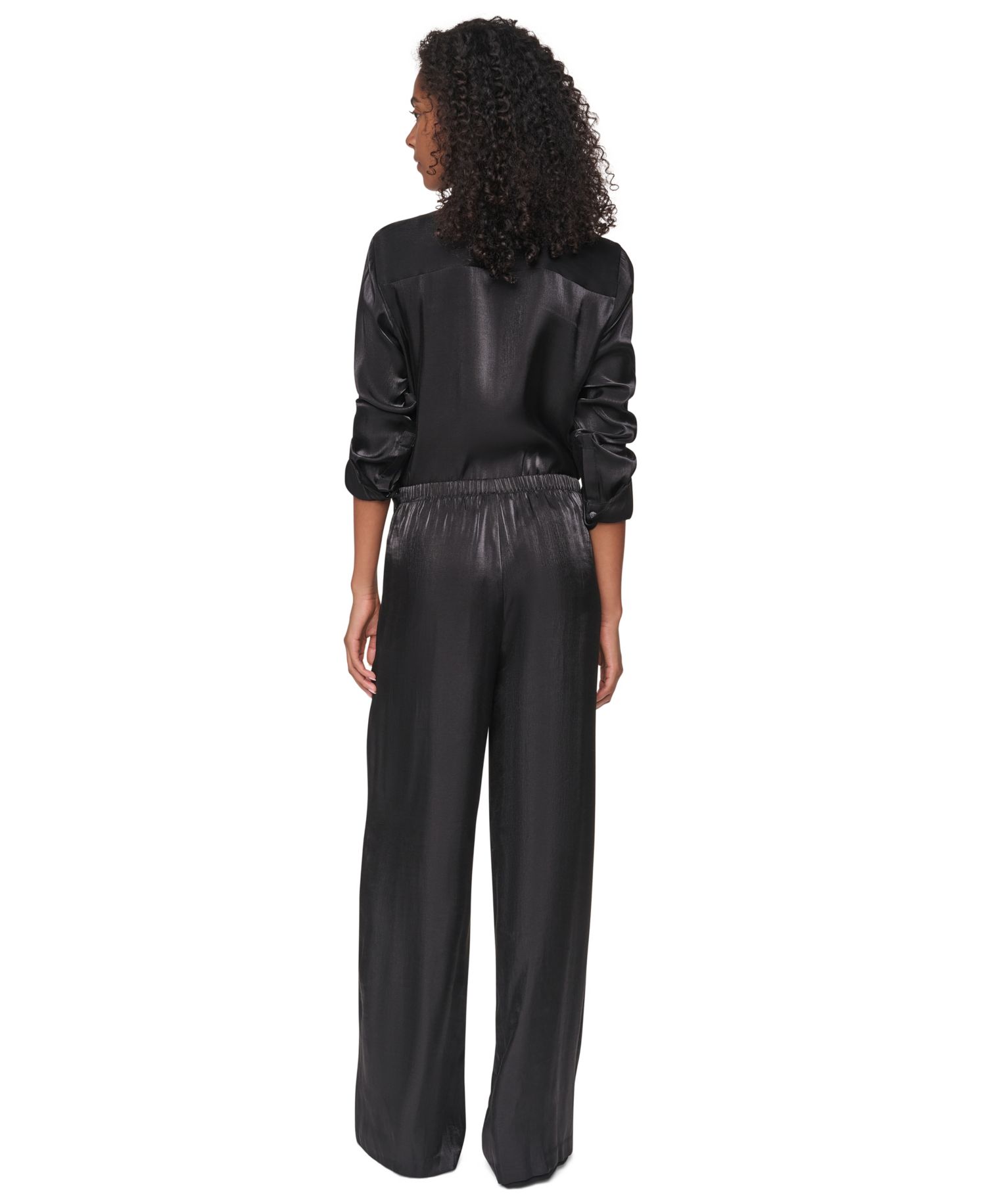 Women's East River Shine Wide Leg Pull-on Satin Pants