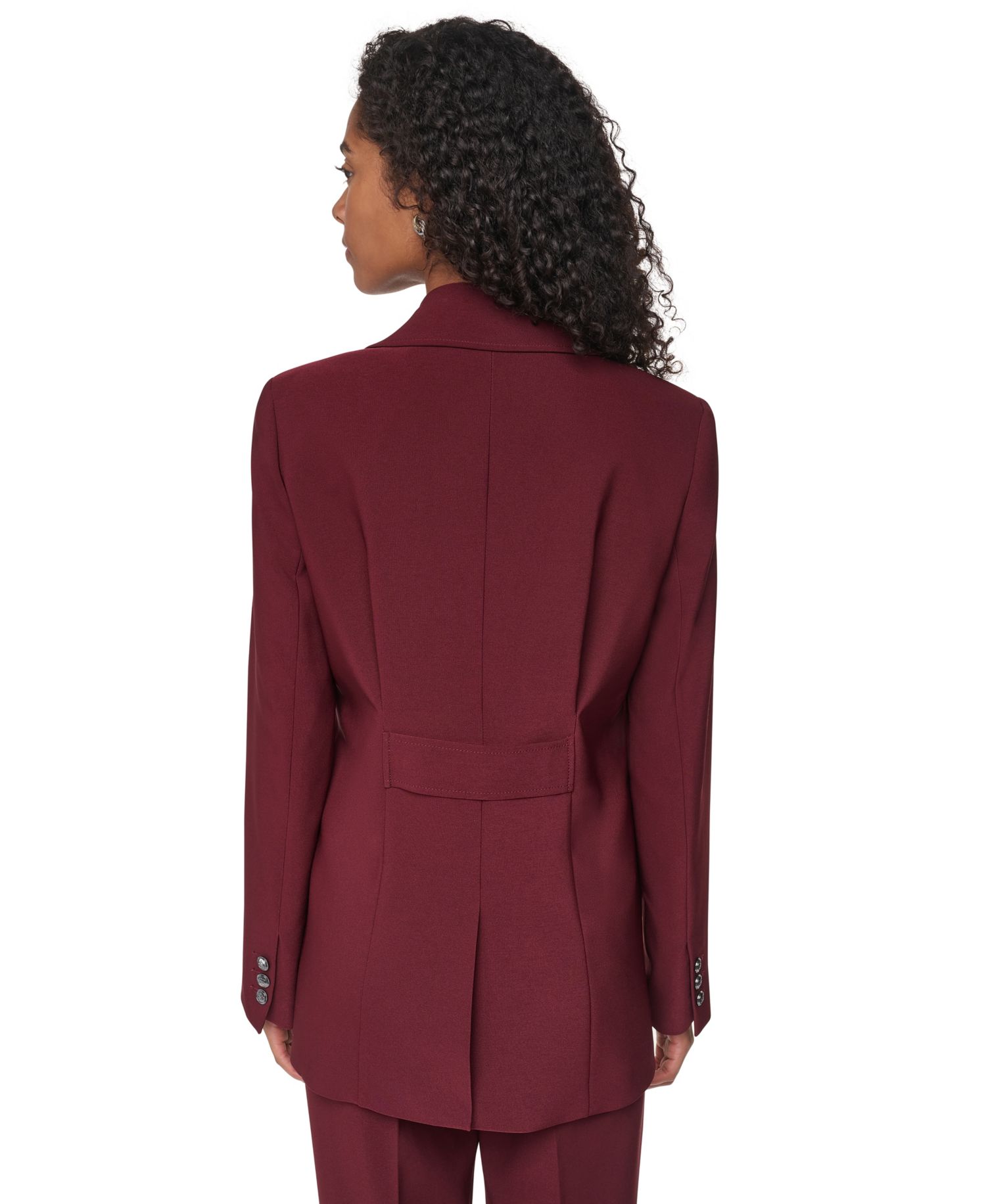 Women's Shoulder-Padded One-Button Notch-Collar Blazer