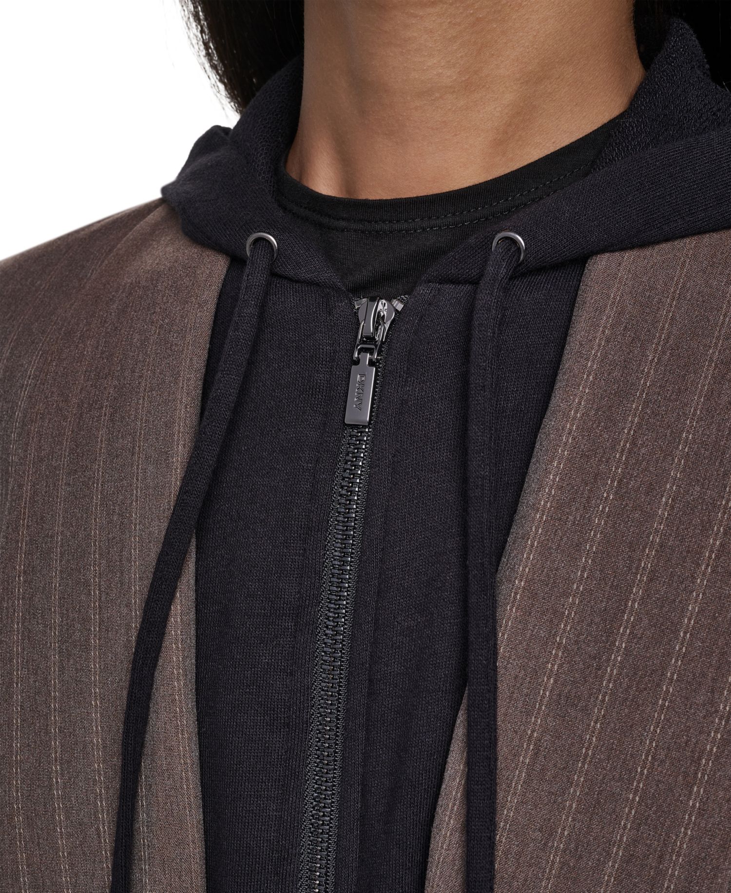 Women's Hooded Collarless Blazer