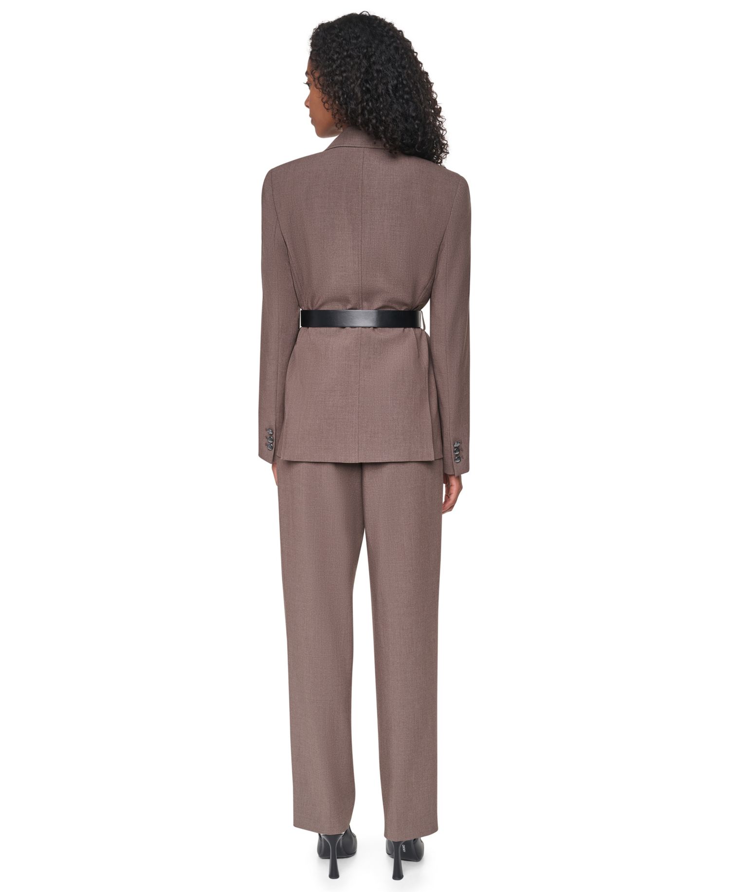 Women's Belted Notch Collar Stretch Blazer