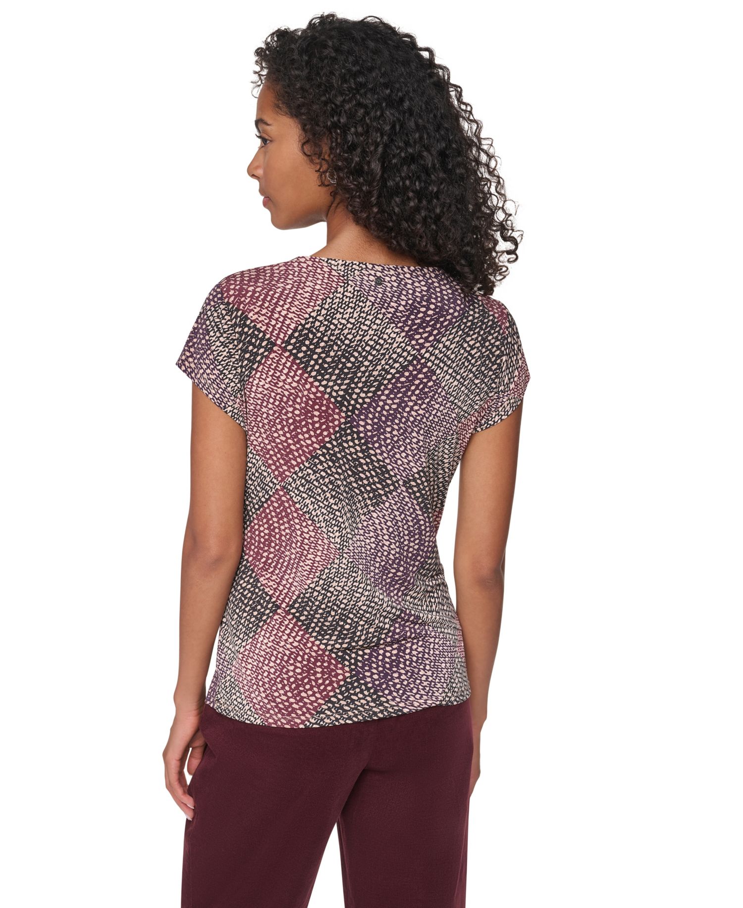 Women's Tie-Front Print Blouse