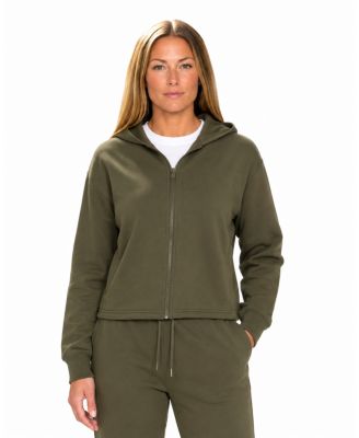 Women's Juniper Full-Zip Cropped Scuba-Knit Hoodie