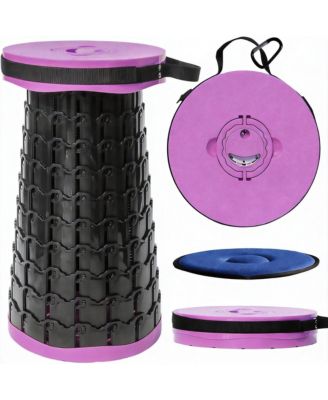 Collapsible Stool with Cushion Portable Seat Heavy Duty