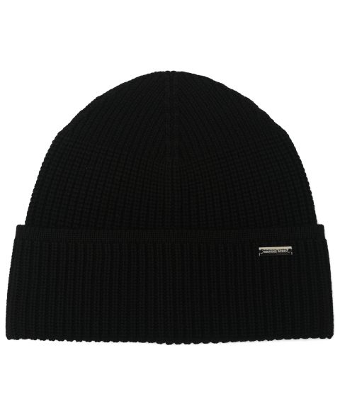 Мужская шапка Michael Kors Merino Wool Ribbed-Knit, цвет: Чёрный