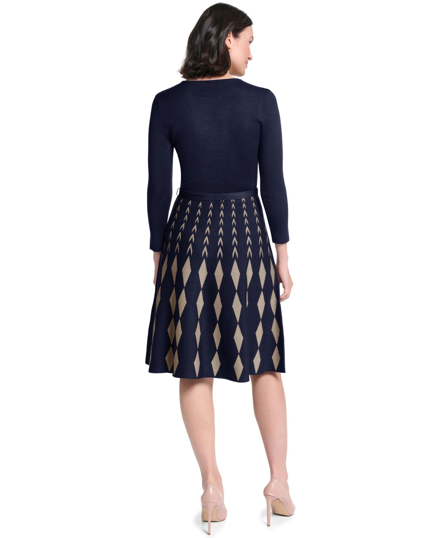 Women's 3/4 Sleeve Fit & Flare Dress