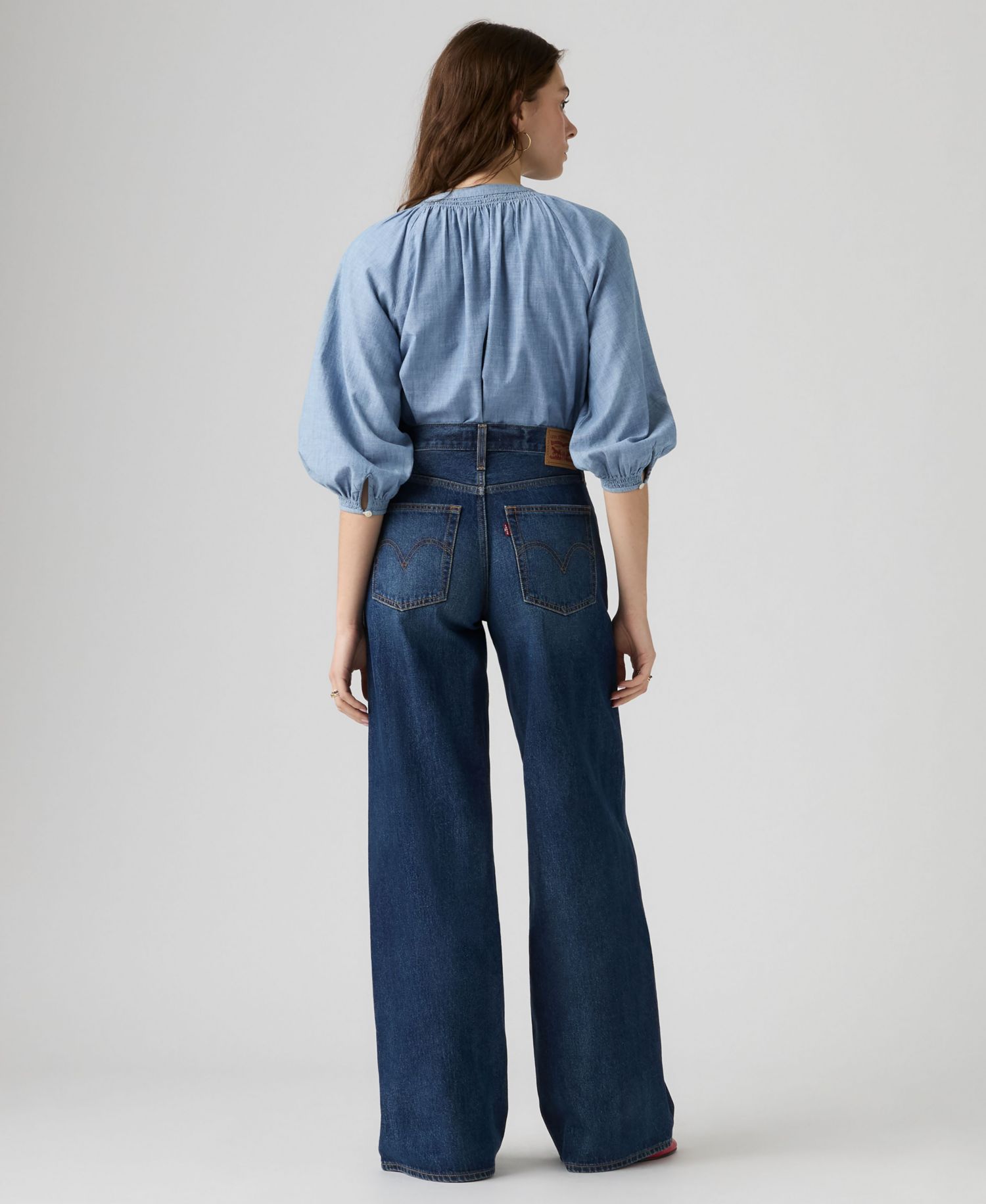 Women's Middy Mid-Rise Wide-Leg Retro Jeans