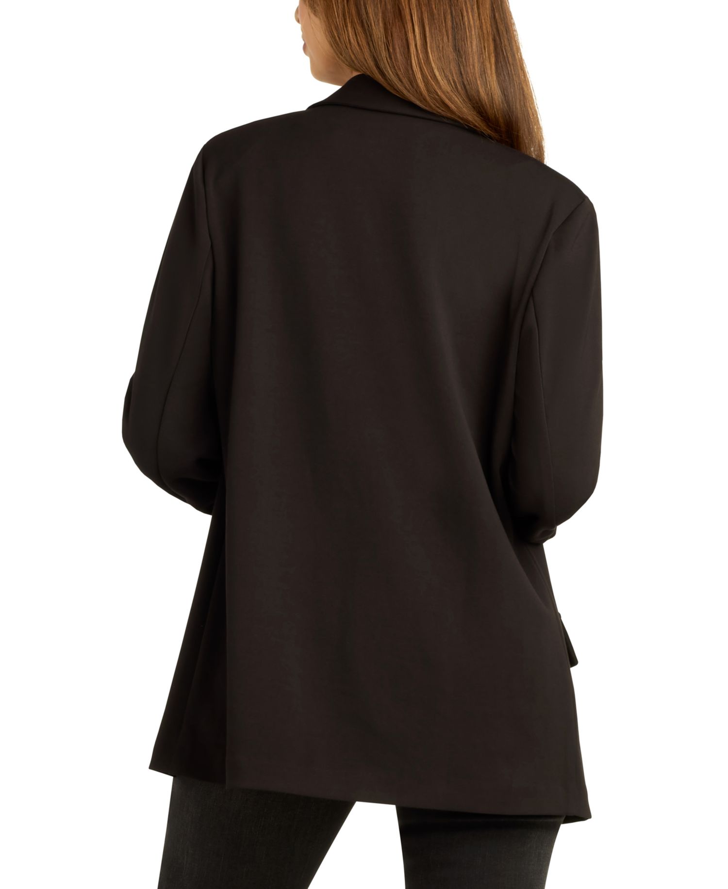 Juniors' Lightweight-Scuba Cinched-Sleeve Blazer