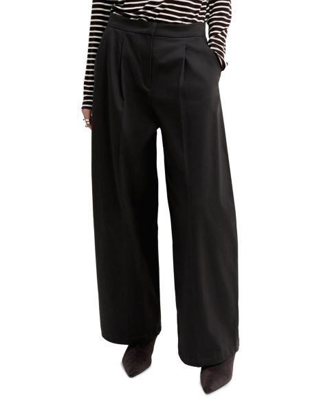 Женские брюки Emme Marella Emmcantico Wide-Leg High-Waisted, цвет: Графитовый