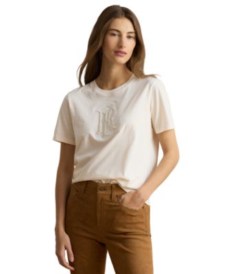 Women's Embroidered-Logo Crewneck T-Shirt